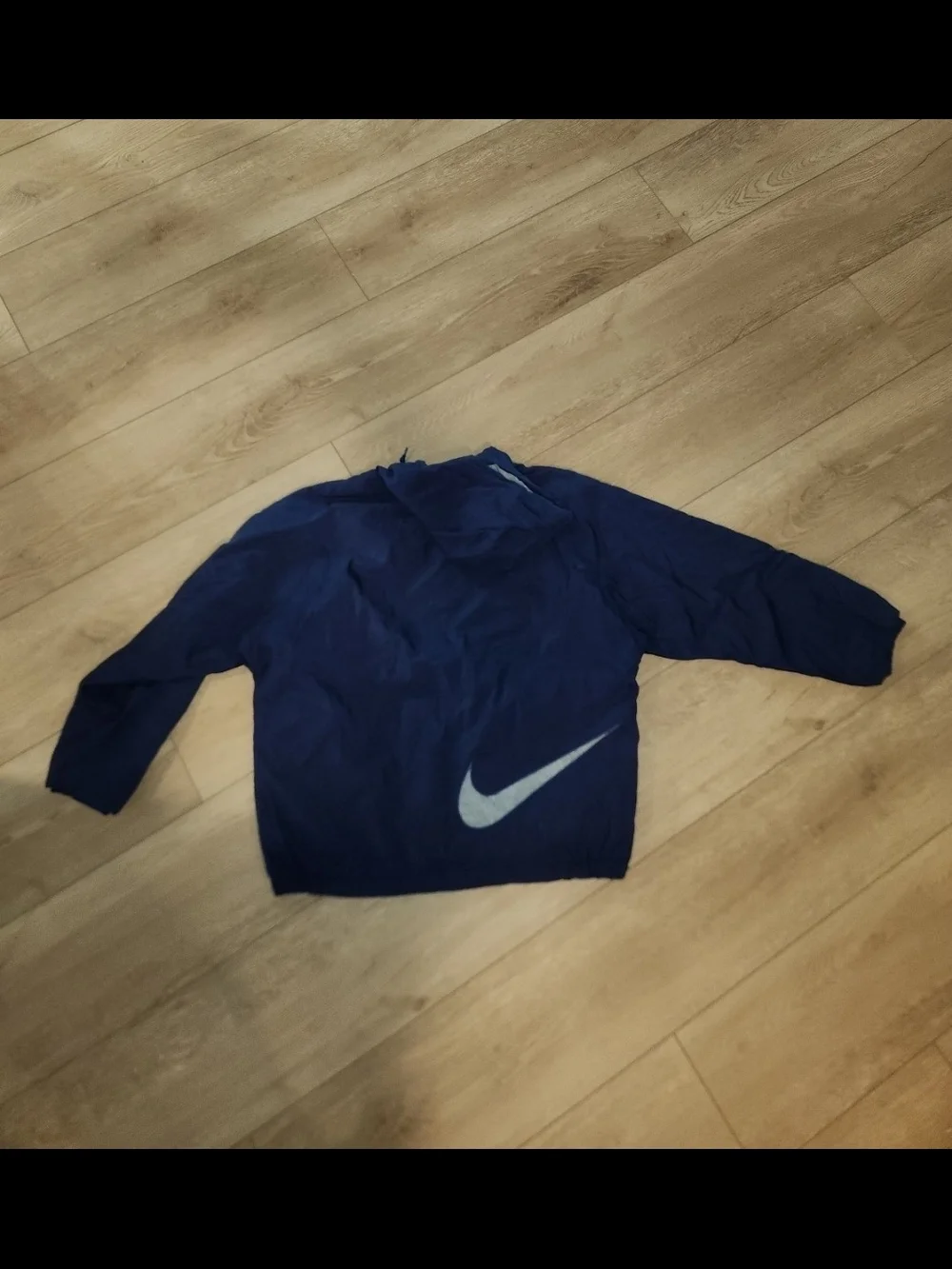 Vintage 90s Nike Jacket Large Navy Blue Full Zip Hooded Big Swoosh  Quilt  Lined